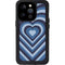 Blue Heart Pattern iPhone 15 Pro Waterproof Case