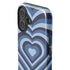Blue Heart Pattern iPhone 16 Impact Case