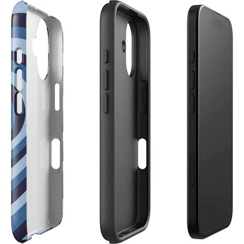 Blue Heart Pattern iPhone 16 Impact Case