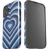 Blue Heart Pattern iPhone 16 Impact Case