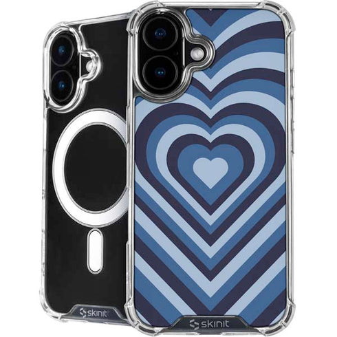 Blue Heart Pattern iPhone 16 MagSafe Case