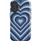 Blue Heart Pattern iPhone 16 Magsafe Impact Case
