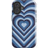 Blue Heart Pattern iPhone 16 Plus Impact Case