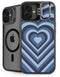Blue Heart Pattern iPhone 16 Plus Kickstand Case
