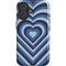 Blue Heart Pattern iPhone 16 Plus Magsafe Impact Case