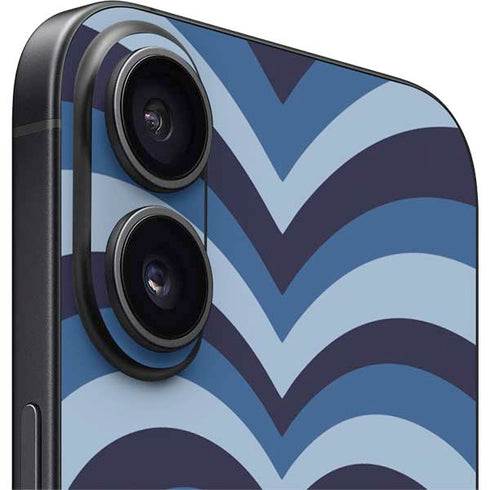 Blue Heart Pattern iPhone 16 Plus Skin