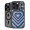 Blue Heart Pattern iPhone 16 Pro Kickstand Case