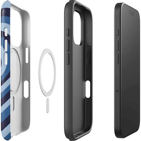 Blue Heart Pattern iPhone 16 Pro Magsafe Impact Case