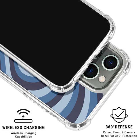 Blue Heart Pattern iPhone 16 Pro Max Clear Case