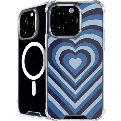 Blue Heart Pattern iPhone 16 Pro Max MagSafe Case