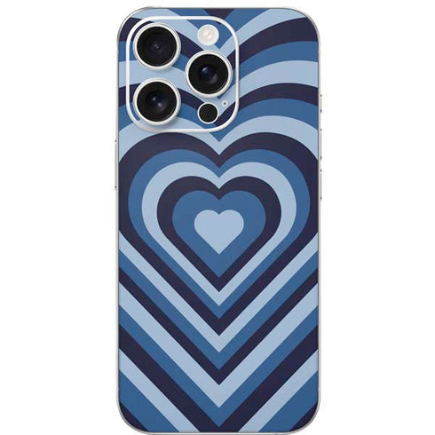 Blue Heart Pattern iPhone 16 Pro Skin