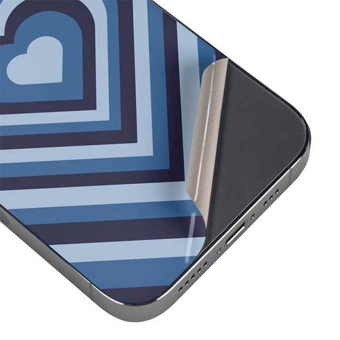 Blue Heart Pattern iPhone 16 Pro Skin