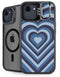 Blue Heart Pattern iPhone 16e Kickstand Case