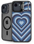 Blue Heart Pattern iPhone 16e Kickstand Case