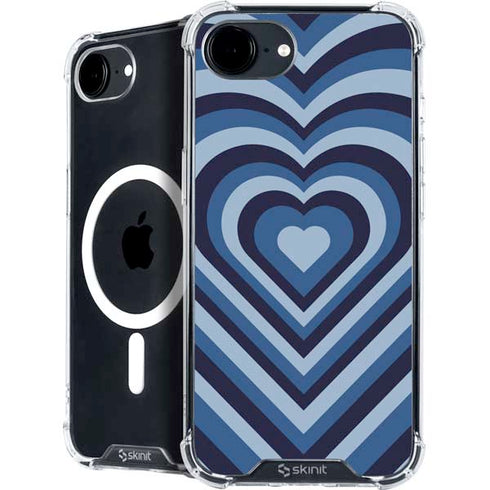 Blue Heart Pattern iPhone 16e MagSafe Case