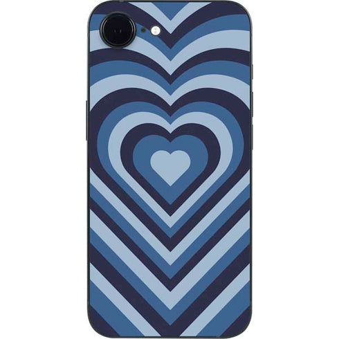 Blue Heart Pattern iPhone 16e Skin