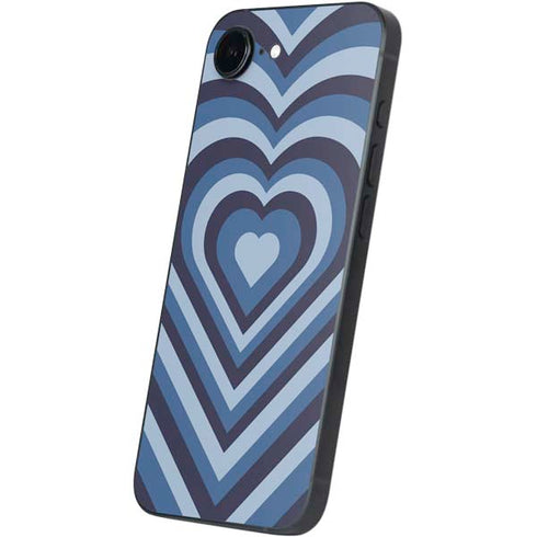 Blue Heart Pattern iPhone 16e Skin