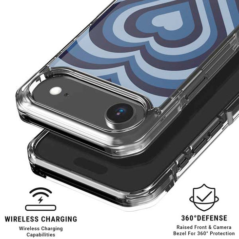 Blue Heart Pattern iPhone 17 Air Clear Case