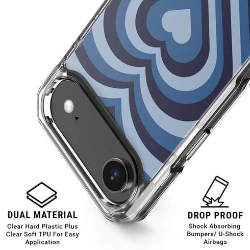 Blue Heart Pattern iPhone 17 Air Clear Case