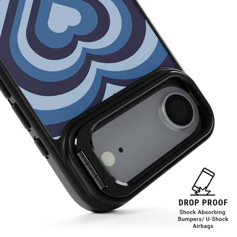 Blue Heart Pattern iPhone 17 Air Kickstand Case