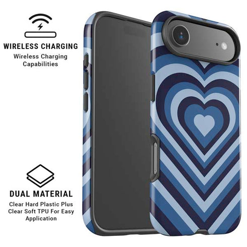 Blue Heart Pattern iPhone 17 Air Magsafe Impact Case