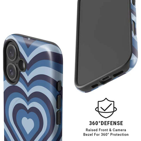 Blue Heart Pattern iPhone 17 Magsafe Impact Case