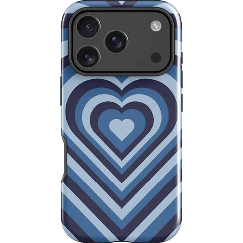 Blue Heart Pattern iPhone 17 Pro Impact Case