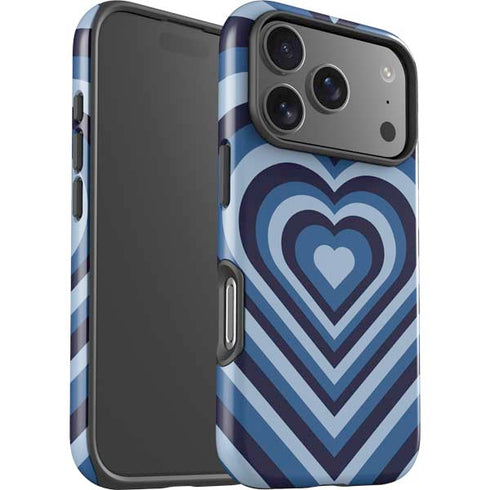 Blue Heart Pattern iPhone 17 Pro Impact Case