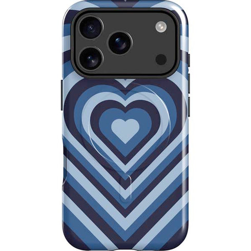 Blue Heart Pattern iPhone 17 Pro Magsafe Impact Case