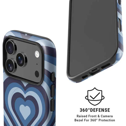 Blue Heart Pattern iPhone 17 Pro Magsafe Impact Case