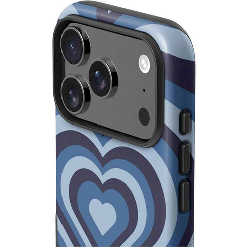 Blue Heart Pattern iPhone 17 Pro Max Impact Case