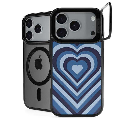 Blue Heart Pattern iPhone 17 Pro Max Kickstand Case