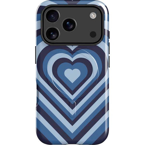 Blue Heart Pattern iPhone 17 Pro Max Magsafe Impact Case