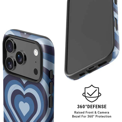 Blue Heart Pattern iPhone 17 Pro Max Magsafe Impact Case