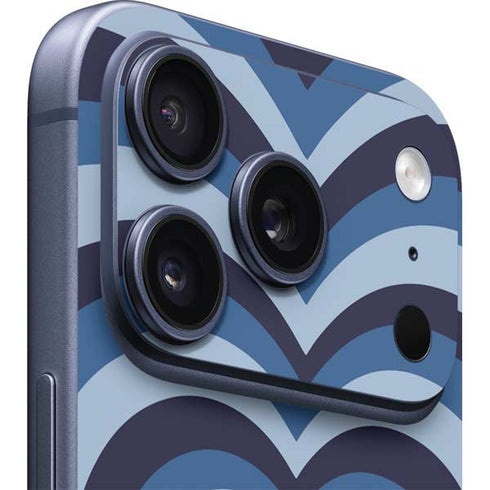 Blue Heart Pattern iPhone 17 Pro Skin