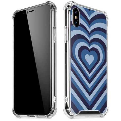 Blue Heart Pattern iPhone X/XS Clear Case