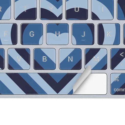 Blue Heart Pattern Magic Keyboard Skin
