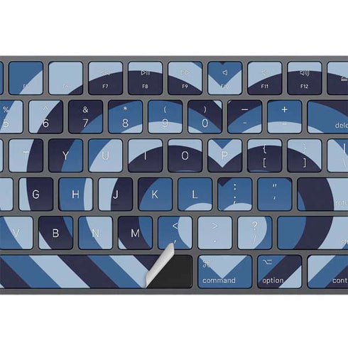 Blue Heart Pattern Magic Keyboard with Numeric Keypad Skin