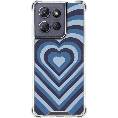 Blue Heart Pattern Moto G 5G (2025) Clear Case