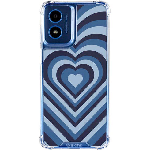 Blue Heart Pattern Moto G Play 4G (2024) Clear Case