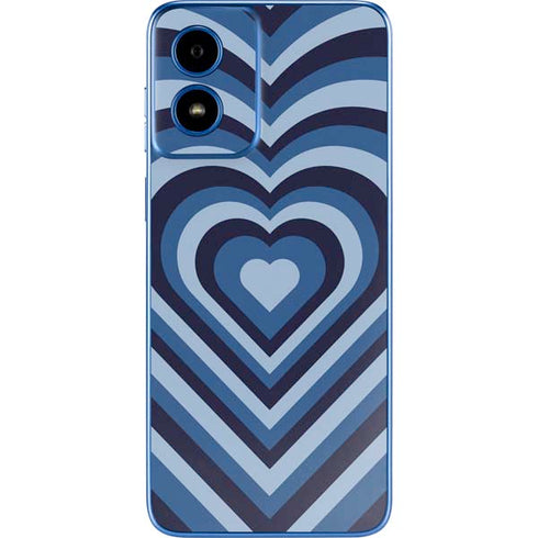 Blue Heart Pattern Moto G Play 4G (2024) Skin