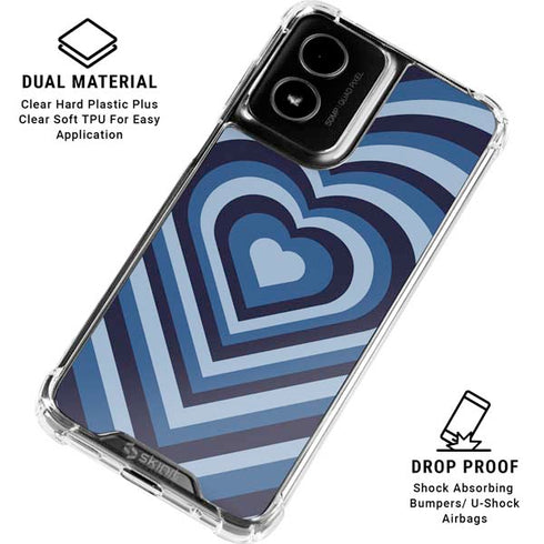 Blue Heart Pattern Moto G Power 5G (2024) Clear Case