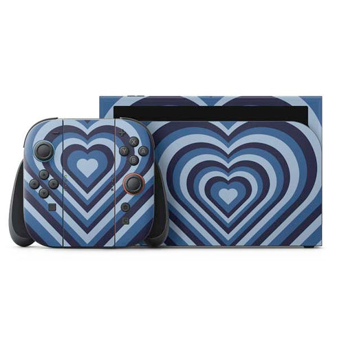 Blue Heart Pattern Nintendo Switch 2 (2025) with Joy-Con Skin