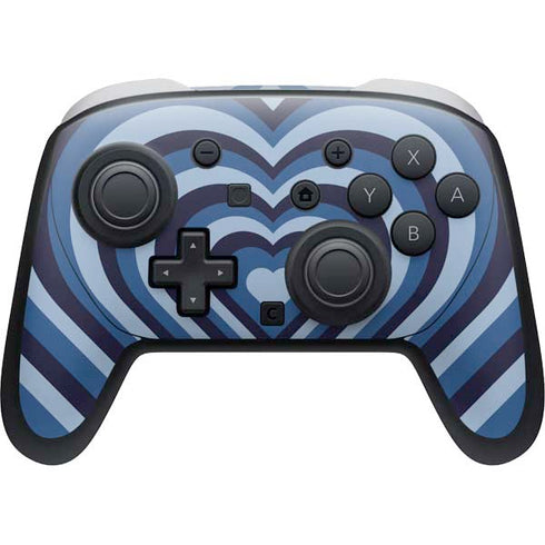 Blue Heart Pattern Nintendo Skins