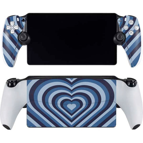 Blue Heart Pattern PlayStation Portal Remote Player Skin