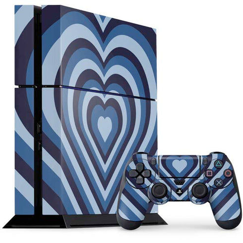 Blue Heart Pattern PlayStation PS4 Skins
