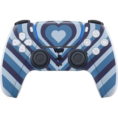 Blue Heart Pattern PlayStation PS5 Skins