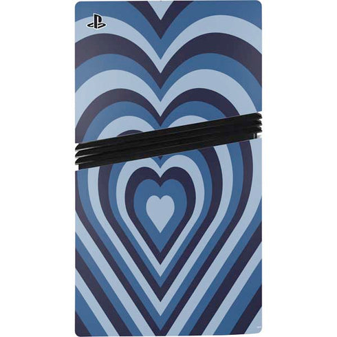 Blue Heart Pattern PS5 Pro Console Skin