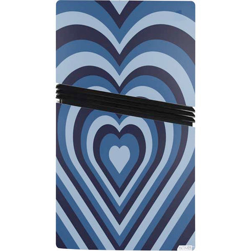 Blue Heart Pattern PS5 Pro Console Skin
