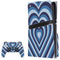 Blue Heart Pattern PS5 Pro Disk Bundle Skin